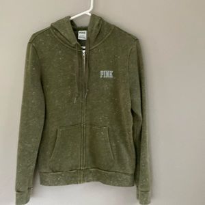Pink Victoria’s secret sweatshirt jacket hoodie size L